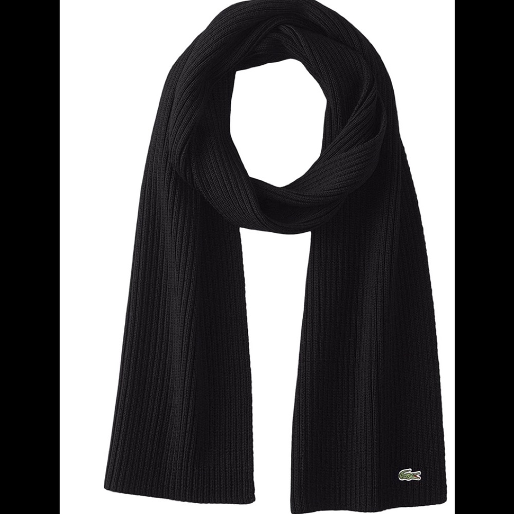Lacoste Men's Classic Wool Ribbed Scarf